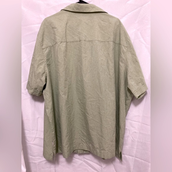 Cubavera 3X soft green embroidered button down shirt - Picture 2 of 3